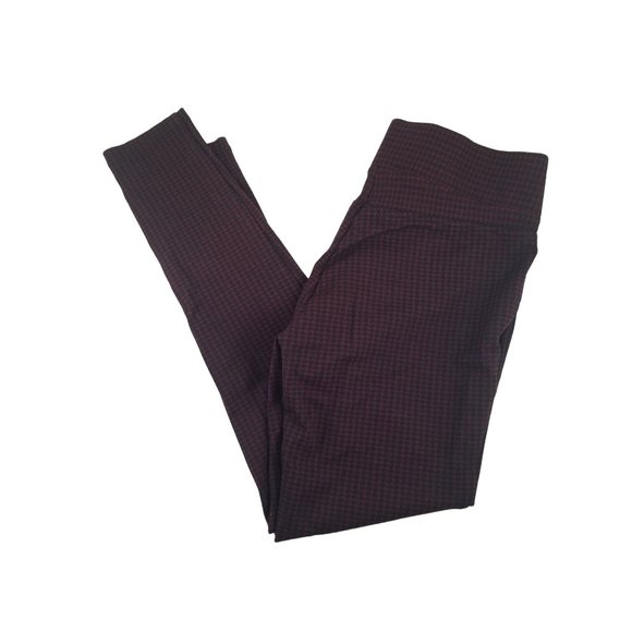 Womens Loft Red Black Checked Leggings Rayon Blend ID# 70056 Size Small Pants - Picture 5 of 8